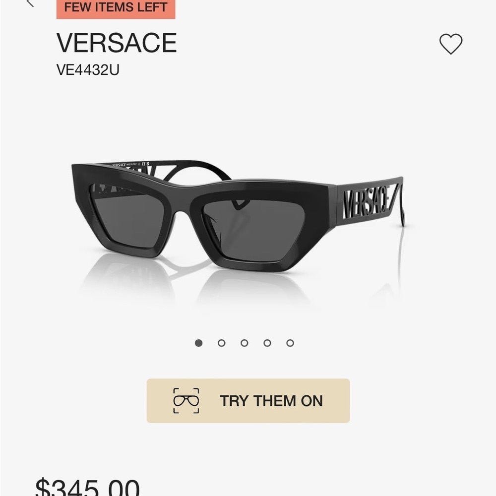 Black Versace sunglasses with original case